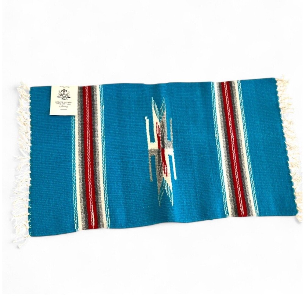 Vintage Chimayo Southwestern Wall hanging Woven Wool New Mexico Table Runner